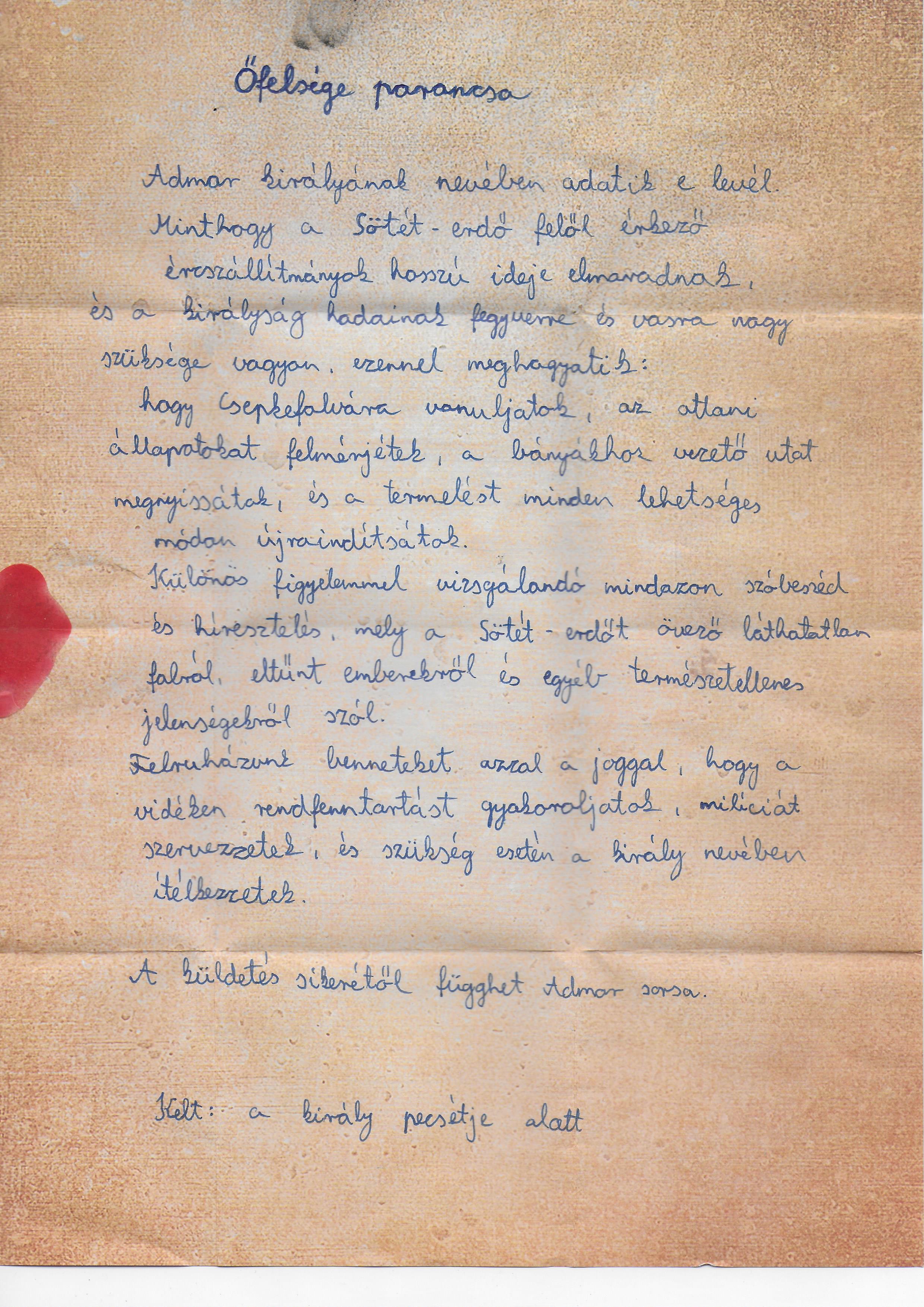 Őfelsége parancsa – előnézet