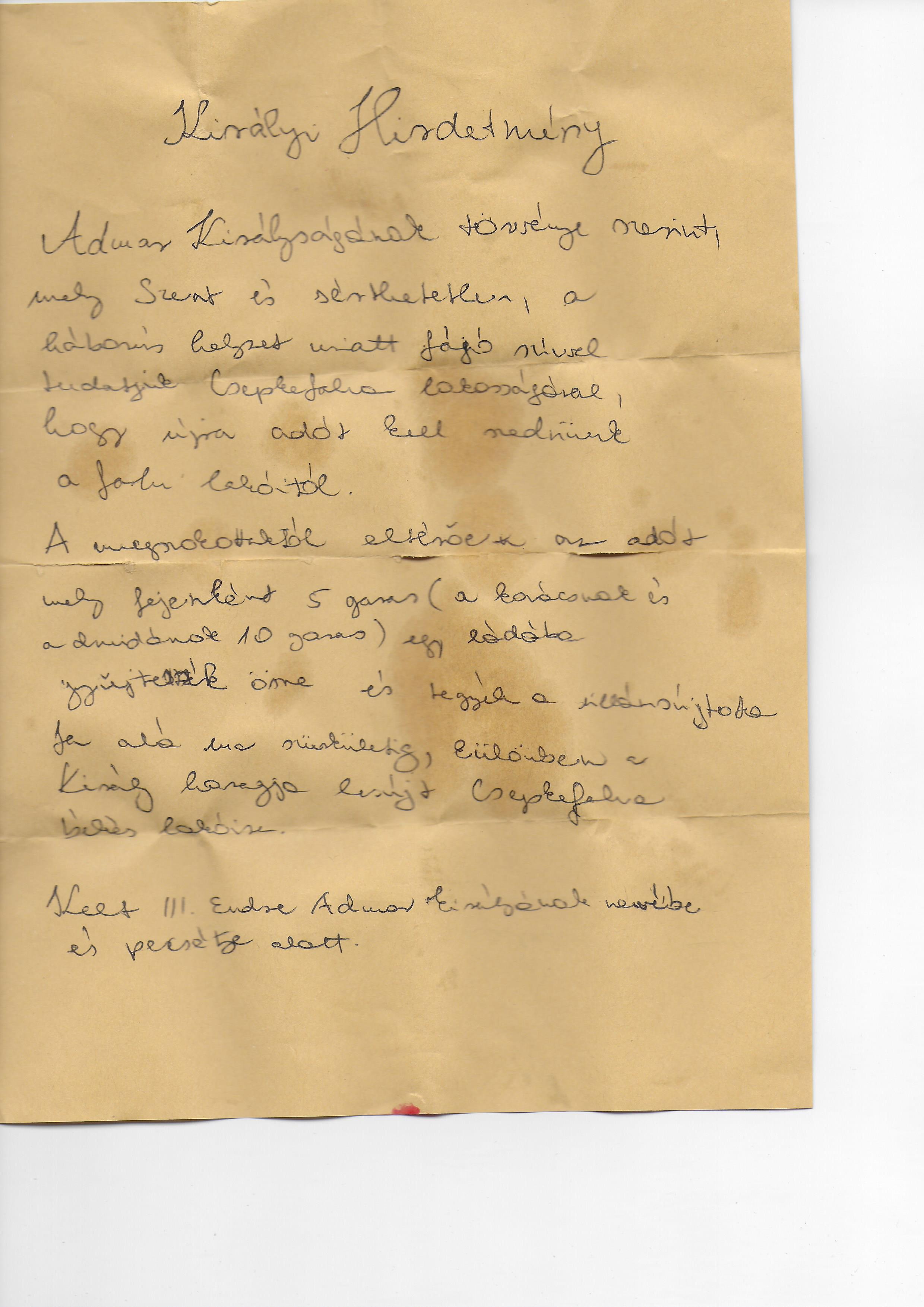 Hamis adószedési hirdetmény