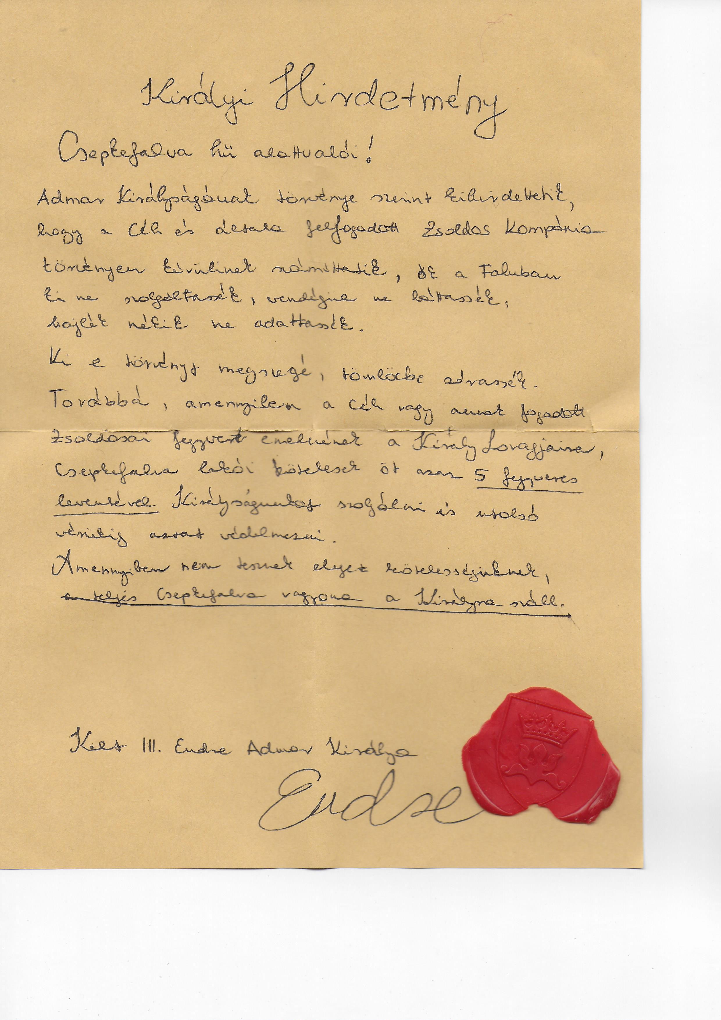 Hamis kitagadólevél