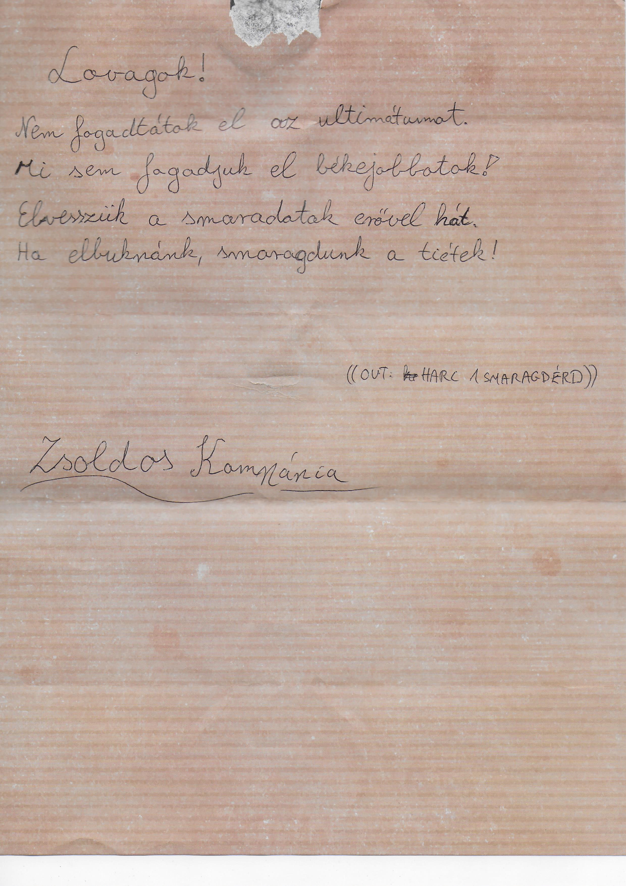 Zsoldos hadüzenet III.